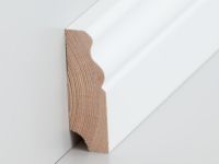 Massivholz Sockelleiste Profiliert 19 x 60 mm Kiefer deckend weiß
